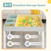 3 in 1 Kids Activity Table Wooden Children Building Block Table with Storage