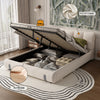 Double 4ft6 Grey White Fabric Ottoman Storage Bed Velvet Gas Lift Up Storage Bed
