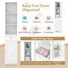 Freestanding Bathroom Storage Cabinet with 3 Open Shelves & Door Cabinet White