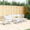 5 Piece Garden Set White Solid Wood E1A0