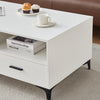 White High Gloss Coffee Table 4 Drawers Rectangular Living Room Modern