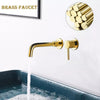 Gold Wall Mounted Mixer Tap Brass Bath Tap Bathroom Basin Swivel Spout Faucet