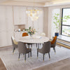 Stunning Round Extendable Dining Table Family Dinner Marble Table Villa Lounge