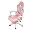 Racing Gaming Office Chair Swivel PU Leather Computer PC Desk Chair Pink White