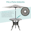 90cm Round Garden Dining Table Only with Parasol Hole Cast Aluminium White/Black