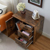 Brown Office Filing Cabinet File Drawers Wheels Mobile Printer Stand Wooden New
