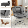 Home Office Desk Chair Upholstered Computer Chair w/ Double Padded Back & Seat