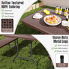 Outdoor Folding Dining Table w/ Carrying Handle-Coffee