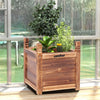 Wood Rectangle Raised Garden Bed Vegetable Elevated Plant Growing Box