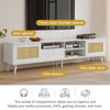 TV Stand Cabinet Entertainment Unit with Drawer and Rattan Doors for 80 inch TV