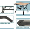 Metal Garden Dining Table Outdoor Patio Dining Table w/Umbrella Hole