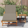 Folding Sun Lounger with Wheels & Cushion Taupe Solid Wood Acacia