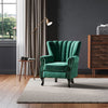 Retro Green Wing Back Armchair Chesterfield Rivet Studded Arm Chair Bedroom Sofa