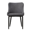 Set of 2 Dining Chairs PU Faux Leather Metal Legs Restaurant Chairs Grey Chairs