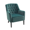 Nordic Green Velvet Armchair Buttoned Tufted Single Sofa Chair Chesterfield Back