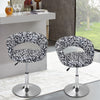 2 Pieces Upholstered Swivel Stool Adjustable Height Chair Office Desk Bar Stool