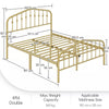 Metal Bed Frame with Arched Headboard and Footboard/Heavy Duty Slat Support