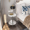Large 2 Tier Gloss Finish Side Table with Shelf Bedroom Coffee Tea End Table