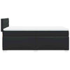 Box Spring Bed with Black 90x190 Faux Leather N8G5