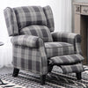 Recliner Armchair Lounge Sleeper Sofa Chair Fireside Fabric Tartan