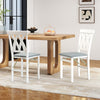 Set of 2Folding Wooden Dining Chair Faux Leather Upholstered Kitchen Chairs