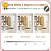 White Dressing Table with Mirror Vanity Makeup Desk & Stool Set With LED Lights