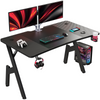 140cm Gaming Desk Computer Gaming Table w/ Cup Holder & Headphone Hook Black