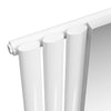 Vertical Designer Radiator With Mirror Anthracite/White Oval Column Tall Rads