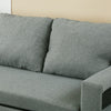 Linen Fabric 3 Seater Pull-Out Reversible Chaise Corner Sofa Bed Couch Storage
