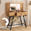 2-in-1 Vanity Desk Large/Small Tabletop-Natural