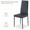 4pcs Black Faux Leather Dining Chairs Metal Legs Kitchen Dining Room Chairs