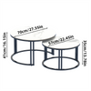 FATIVO Nesting Coffee Table Set of 2 White Marble Round End Table Pedestal Desk