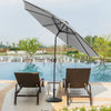 XL 3M Round Outdoor Parasol Tiltable Canopy Garden Patio Umbrella Sun Shelter
