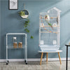 Parrot Cage Bird Cage Metal Budgies Cage with Roof Top&Toys with Rolling Stand