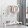 Black Metal Clothes Rail Rack Garment Stand Corner Open Wardrobe with Shelf