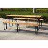 3 Piece Wooden Folding Beer Picnic Dining Outdoor Table Bench Set 2.2m