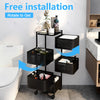 5 Tier Square Trolley Basket Rack Kitchen Storage Vegetable cart With Wheels
