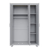 3 Door Wardrobe Matte Grey Storage Cupboard with Shelves Rail Bedroom Furniture