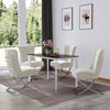 Luxury Dining Table Side Chair Design Sense Button Back Cross Legs Reception 2x