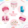 Wooden Doll House and Play Kitchen Double Sided Dollhouse Barbie