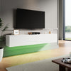 Floating High Gloss 140cm TV Stand Cabinet White LED Wall Mounted Storage Unit