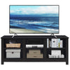 TV Stand for TVs up to 55 Inches Wooden 6 Storage Compartments TV Cabinet Table