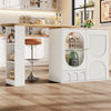 KITCHEN ISLAND EXTENDABLE BAR TABLE WITH STORAGE CABINET CUPBOARD BISTRO TABLE