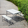 Folding Camping Table & 2 Benches Set Outdoor Indoor for BBQ Picnic Garden Party