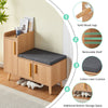 Wooden Shoe Storage Cabinet Bench With Seat Cushion Shoe Organizer Footwear Rack