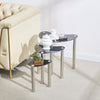 3pcs Heart Shape Black Tempered Glass Side End Nested Table Bedside Coffee Table