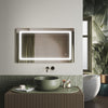 LED Illuminated Bathroom Mirror with Demister Sahver Socket Wall Hung 1000x600mm