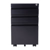 Lockable Filing Cabinet Pedestal Under Desk Storage Unit 3 Drawer Castors Table