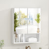 Smilesun Wall-Mounted Bathroom Cabinet w/2 Mirror Doors&Shelves 50x13x60cm White