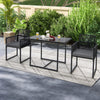 3 Pieces Outdoor Dining Set Patio PE Rattan Furniture Set-Gray